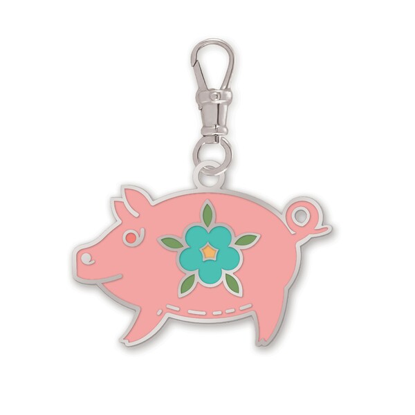 Riley Blake Designs Lori Holt Mercantile Enamel Happy Charm Piggy