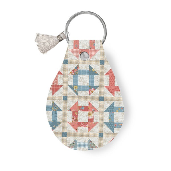 Riley Blake Designs Leather Circle Key Chain Countryside