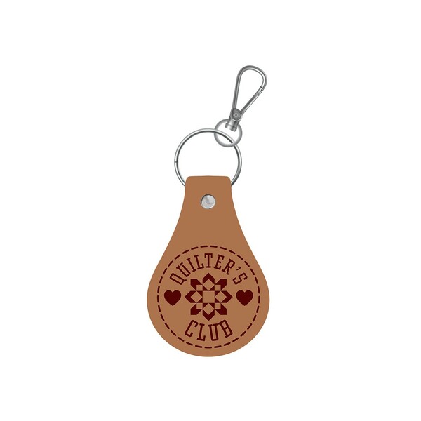 Riley Blake Designs Leather Circle Key Chain Quilter's Club