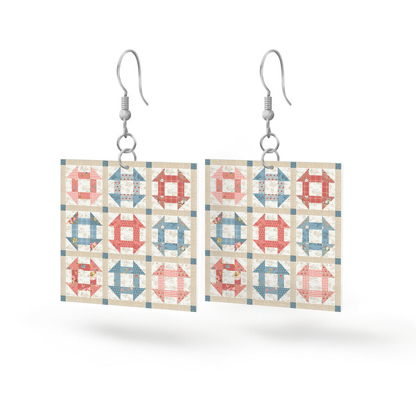 Riley Blake Designs Leather Square Earrings Countryside