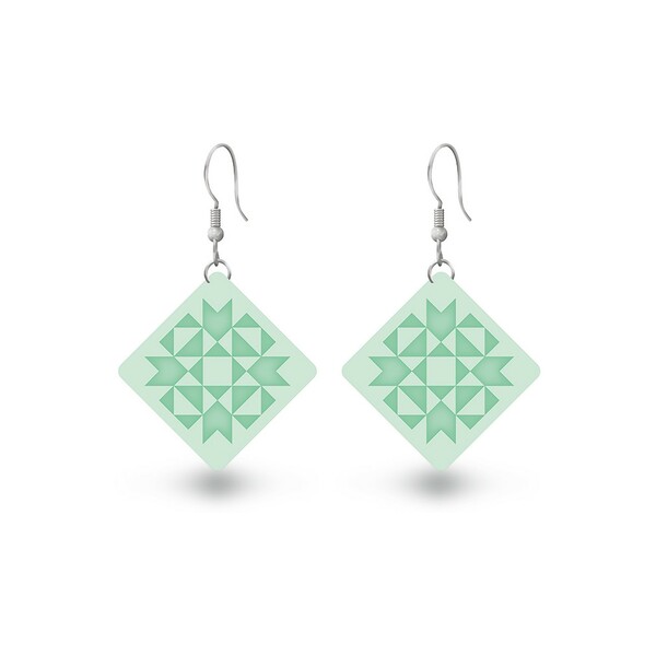 Riley Blake Designs Leather Earrings Arrow Crown Seafoam