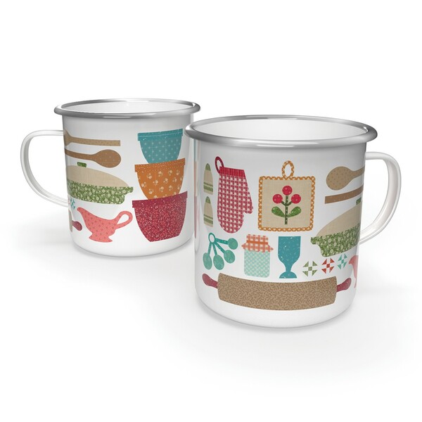 Riley Blake Designs Lori Holt Baked With Love Enamel Tin Mug
