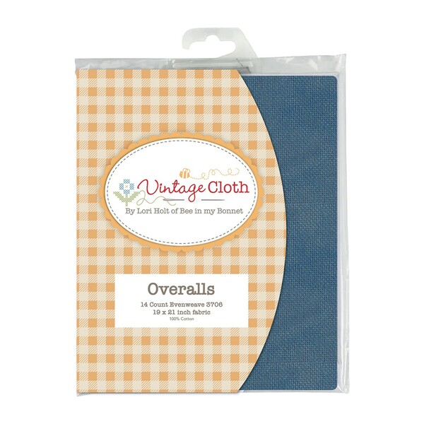 Riley Blake Designs Vintage Cloth 14ct Evenweave 19 x 21" Overalls"