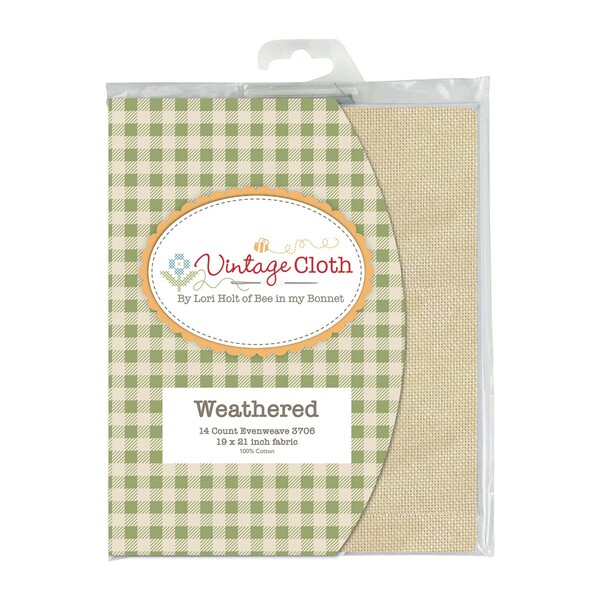 Riley Blake Designs Vintage Cloth 14ct Evenweave 19 x 21" Weathered"
