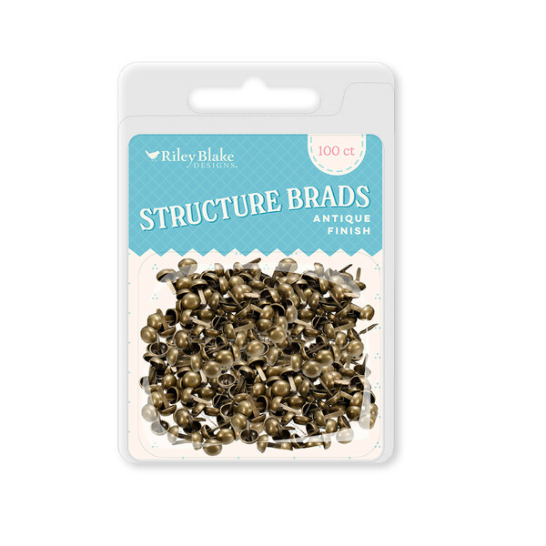 Riley Blake Designs Miniature Brads Antique Bronze - 100 pcs Machine Embroidery