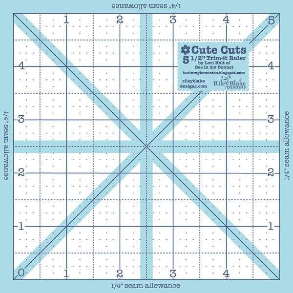 Riley Blake Designs Trim It Ruler Square 5-1/2in x 5-1/2in