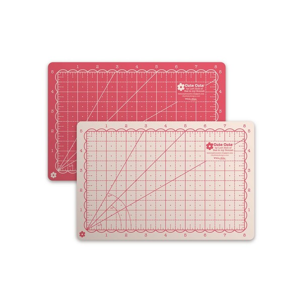Riley Blake Designs Lori Holt Cute Cuts√¢‚Äû¬¢ Cutting Mat 5 x 8" Tea Rose and Latte"