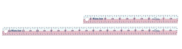 Riley Blake Designs Lori Holt Cute Cuts 1/4in Marking Ruler Set