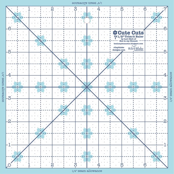 Riley Blake Designs Lori Holt Trim It Ruler 7.5 Square"