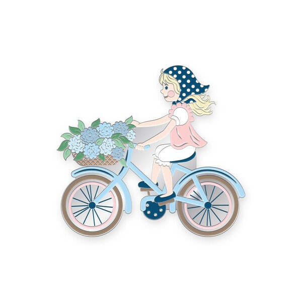 Riley Blake Designs Tasha Noel Girl on Bike Needle Minder