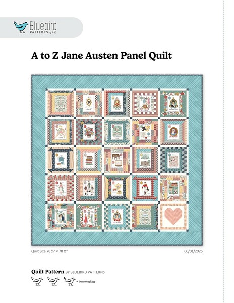 Riley Blake Designs Bluebird Patterns A to Z Jane Austen Panel Quilt Pattern