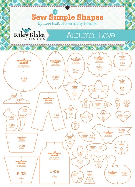 Riley Blake Designs Lori Holt Autumn Love Quilt Template Set