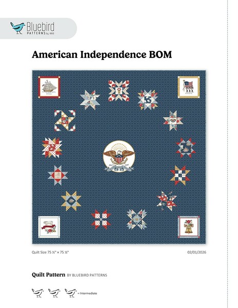Riley Blake Designs Bluebird Patterns American Independence BOM Quilt Pattern