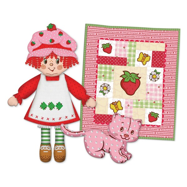 Riley Blake Designs Strawberry Shortcake and Custard Dolls with Strawberry Doll Quilt