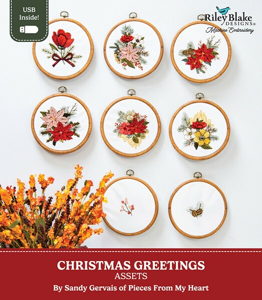 Riley Blake Designs Christmas Greetings Assets by Sandy Gervais - RBD & M.E.  USB