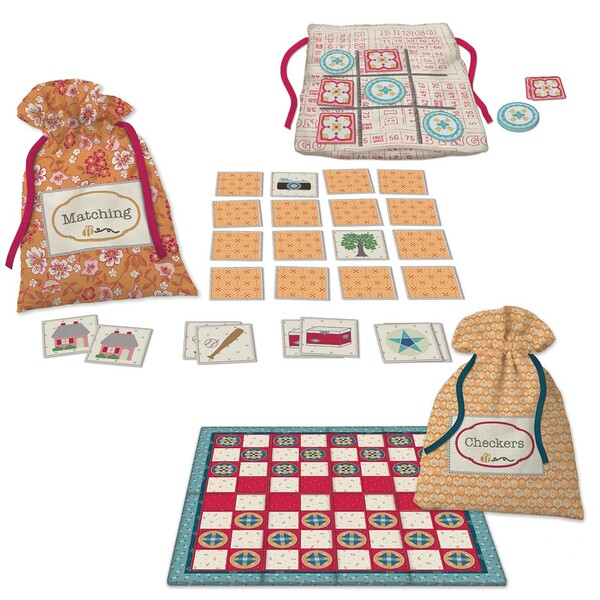 Riley Blake Designs Family Reunion Table Games by Lori Holt - Machine Embroidery USB