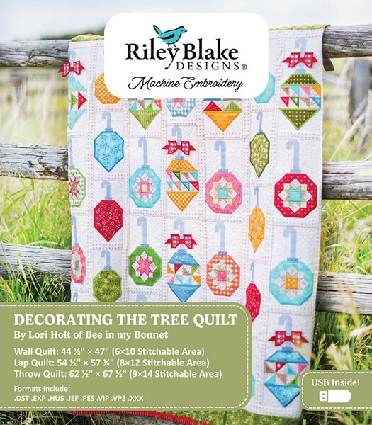 Riley Blake Designs Decorating the Tree Quilt by Lori Holt - Machine Embroidery USB