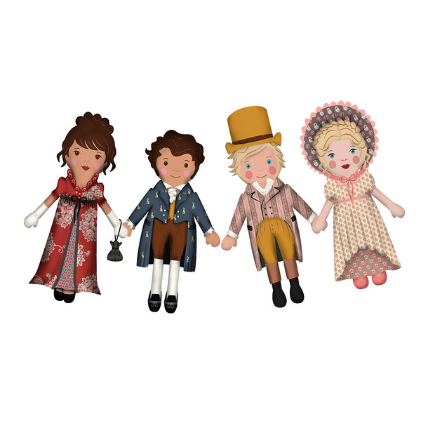 Riley Blake Designs Jane Austen Ladies & Gents Dolls - Machine Embroidery USB