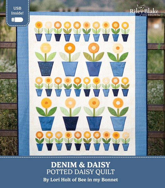 Riley Blake Designs Potted Daisy Quilt by Lori Holt - Machine Embroidery USB