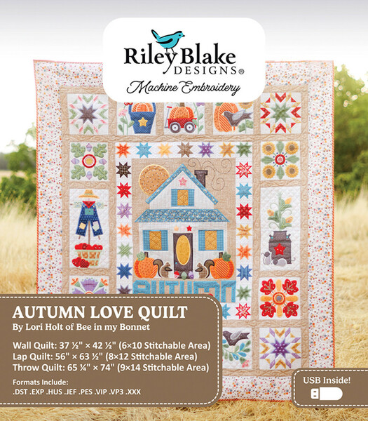 Riley Blake Designs Autumn Love Quilt Projects - Machine Embroidery USB