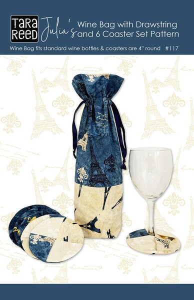 Riley Blake Designs Tara Reed Julia Wine Bag and Coaster Set Pattern