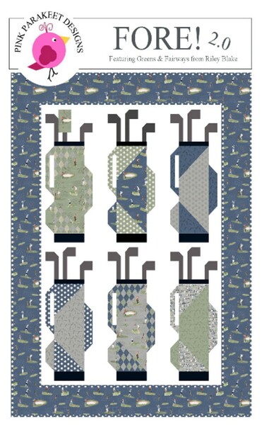 Riley Blake Designs Pink Parakeet Designs Fore! 2.0 Quilt Pattern