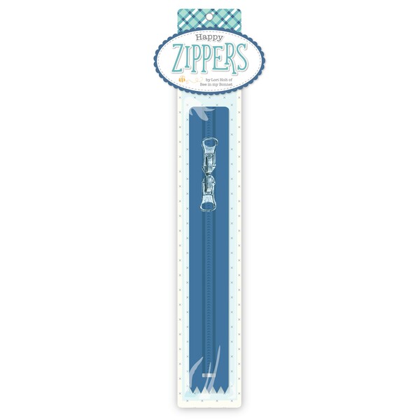 Riley Blake Designs Lori Holt Happy Zippers 16in Denim