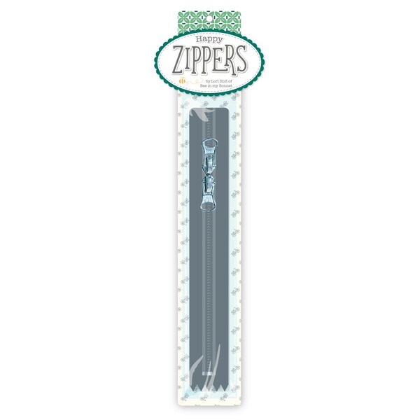 Riley Blake Designs Lori Holt Happy Zippers 16in Gray