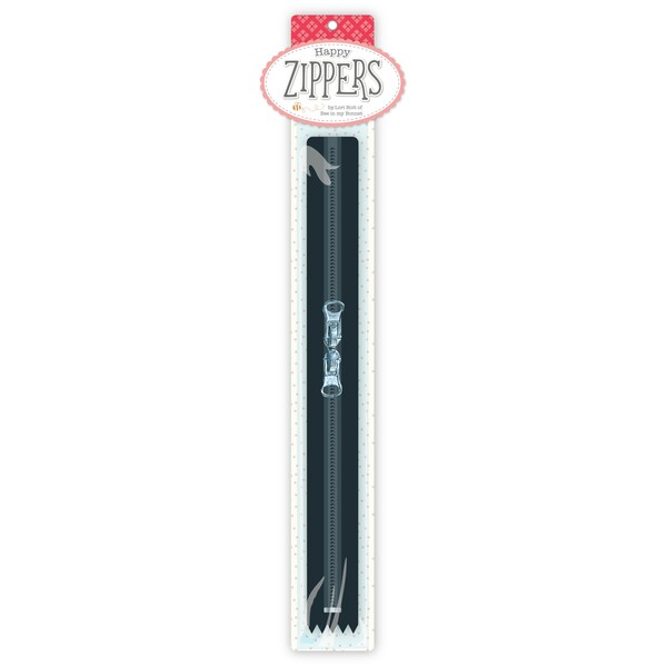 Riley Blake Designs Lori Holt Happy Zippers 22in Black