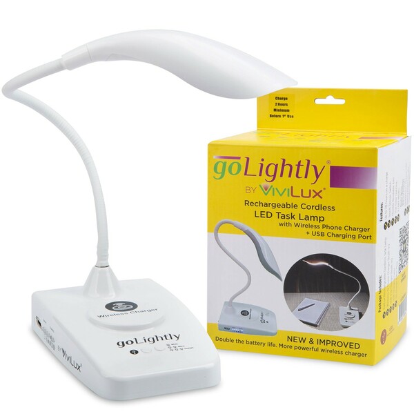 goLightly by ViviLux Task Lamp with Wireless CellPhone Charger