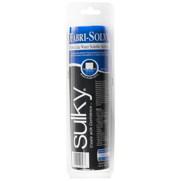 Sulky 407-08 Fabri-Solvy Firm Washaway Stabilzer Backing 8"x9yd Roll