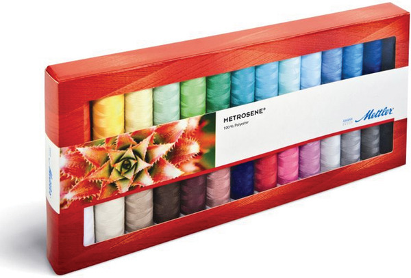 Mettler Mettler ME289161 Metrosene Plus 28CV Sewing Thread  Kit Collection, 28 Spools Most Popular Colors, 164Yds, 3 ply, Size 40, Tex 30, Switzerland