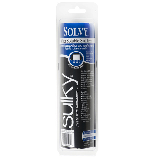 Sulky 486-08 Solvy Orig Water Soluble Film Stabilizer Topping 8"x9Yds*