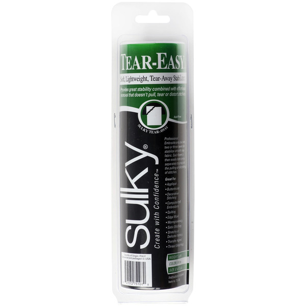 Sulky 751-08 Tear Easy Soft LightWeight TearAway Stabilizer 8"x11Yd
