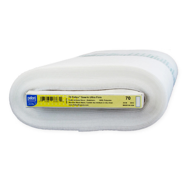 Pellon 1428 Peltex #70 Poly Ultra Firm Sew In White Stabilizer 20"x10Yds for Crafts