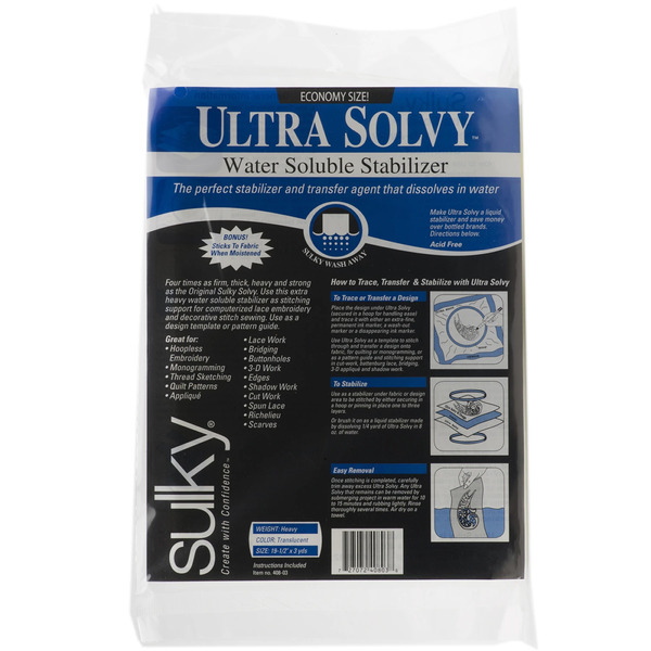30622: Sulky 408-03 Ultra Solvy 3yds x 19-1/2" Heavy Water Soluable Stabilizer