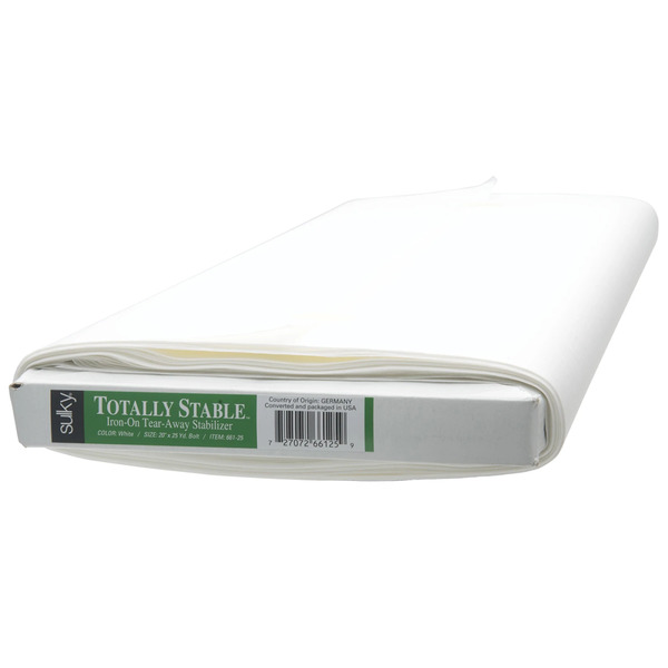 Sulky 661-25 Totally Stable Iron On Fusible TearAway Stabilizer 20"x25Yd Bolt