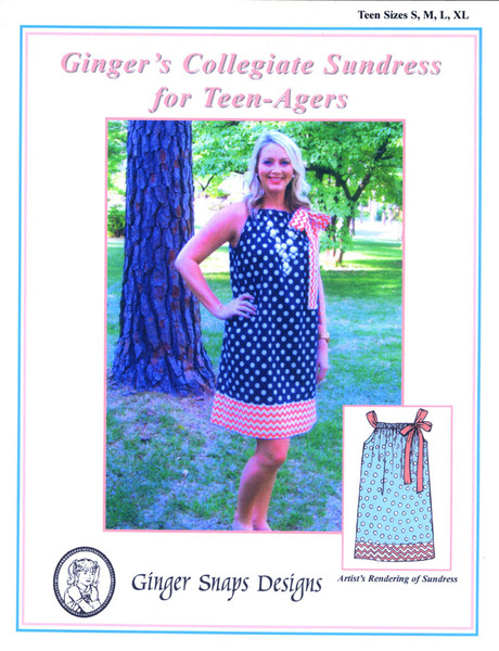 Ginger Snaps Designs Ginger's Collegiate Sundress for Teen-Agers Sizes S, M, L, XL