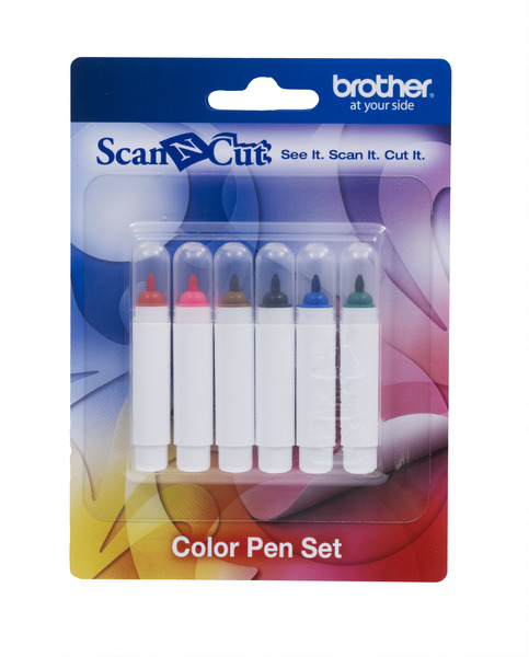 Brother CAPEN1 6-Color Pens for ScanNCut Digital Cutting CM Machines CM100DM, CM250, CM350, CM350H, CM350R, CM550DX, CM650W, CM650WX, DC200, DC200ULE
