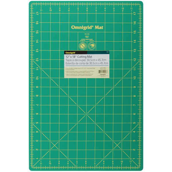 Dritz 18WG Omnigrid Gridded Rotary Cutter Mat, 12x18" Grid, 45º Angles