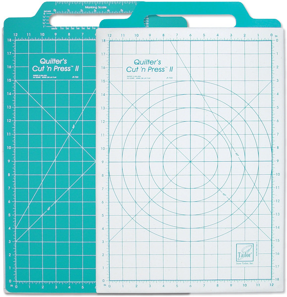 June Tailor JT722 Quilters Cut N Press II Ironing and Cutting Mat 12x18 Inches, plus Handle