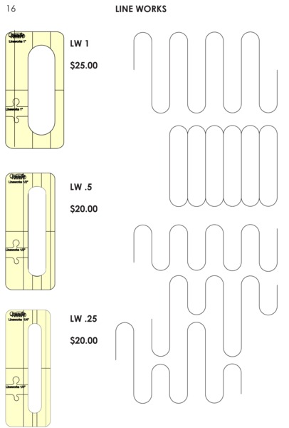 Sew Steady Westalee WT-LW- Line Works Template Ruler Choose Size Options,