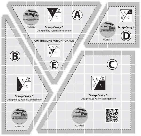 Creative Grids Scrap Crazy 6 Templates CGRMT6 Ruler