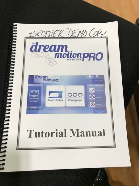 88414: Brother SADMPTUT Dream Motion Pro (Quilt Motion Pro QCT4) Tutorial Book