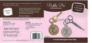 Pickle Pie Designs PPDC17 Script Monogram Fast Fobs