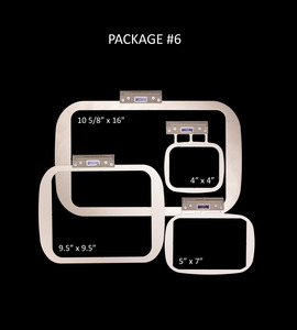 90944: Durkee Package #6 Single Needle EZ Frames 4in1: 10-5/8x16, 9.5x9.5, 5x7, 4x4 Frames for XP1 Luminaire and Babylock Solaris