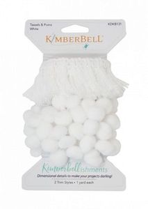 Kimberbell KDKB131 - Kimberbellishment, Tassel & Pom Pom Trim, White
