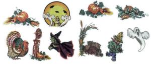 Balboa Threadworks 66W Halloween / Thanksgiving 1 4x4 Embroidery Disks