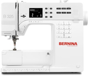 Bernina B325 Computer Sewing Machine, 97 Stitches w/Font, 1-Step Buttonhole, Needle Threader, Speed Limit Control, Ext Table, LED Lighting, 900SPM