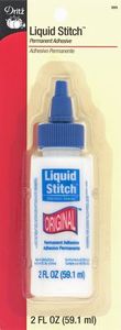 Dritz D395 Liquid Stitch 2.0 oz Bottle, Non-Toxic permanent adhesive. Use for hems appliques patches zippers and more